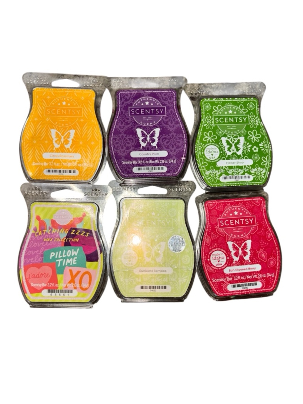Mixed Lot of 6-3.2 fl. oz Authentic Scentsy Scent Wax Bar